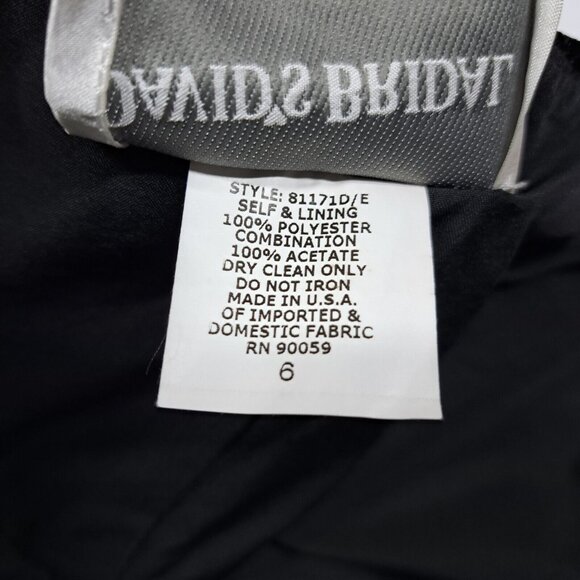 Davids Bridal Velvet Dress Black Halter Midi Sz 6 Formal Holiday Prom Wedding - Picture 11 of 11